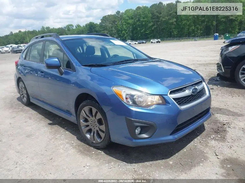 2014 Subaru Impreza 2.0I Sport Premium VIN: JF1GPAL61E8225316 Lot: 42252802