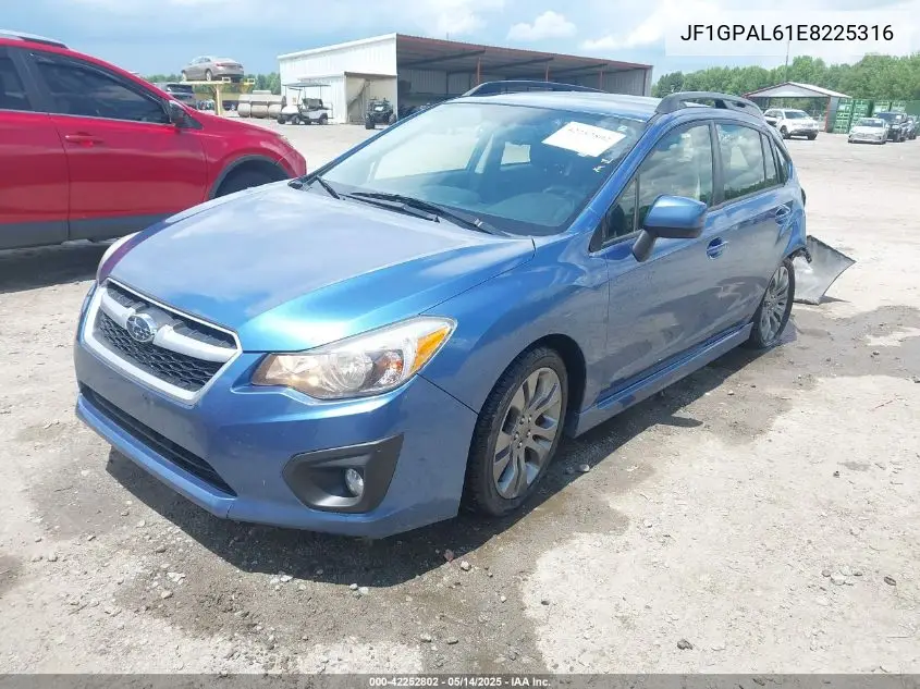 2014 Subaru Impreza 2.0I Sport Premium VIN: JF1GPAL61E8225316 Lot: 42252802