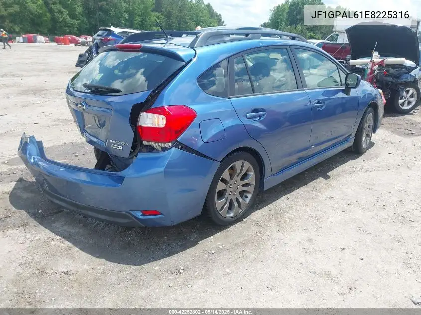 2014 Subaru Impreza 2.0I Sport Premium VIN: JF1GPAL61E8225316 Lot: 42252802
