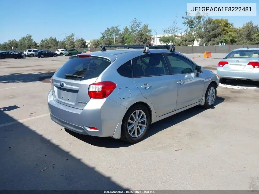 2014 Subaru Impreza 2.0I Premium VIN: JF1GPAC61E8222481 Lot: 42620945