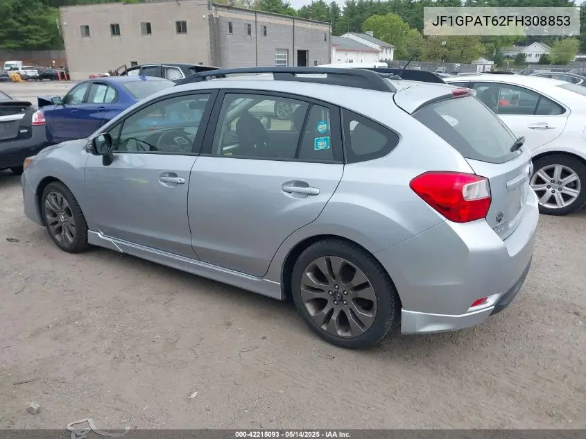 2015 Subaru Impreza 2.0I Sport Premium VIN: JF1GPAT62FH308853 Lot: 42215093