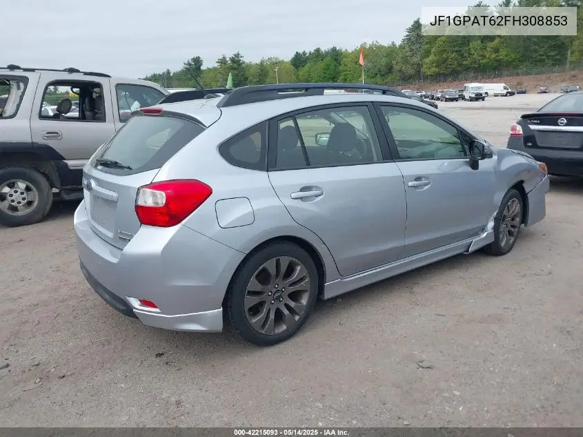 2015 Subaru Impreza 2.0I Sport Premium VIN: JF1GPAT62FH308853 Lot: 42215093