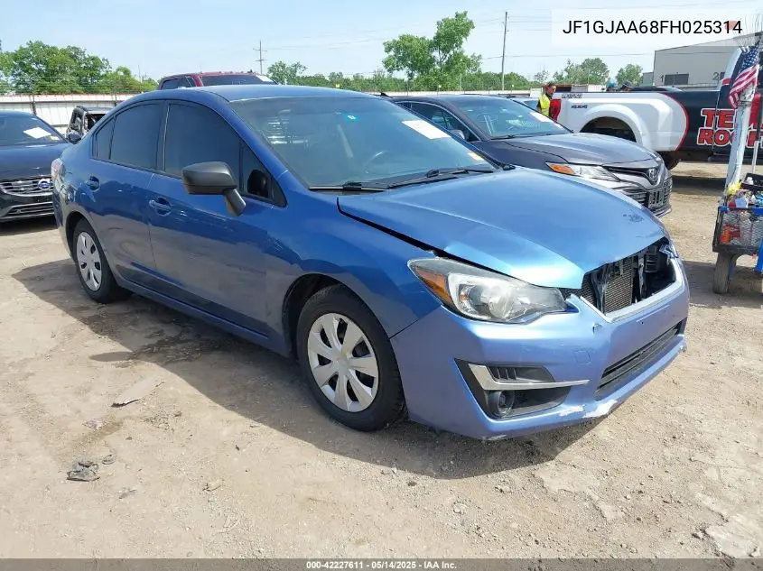 2015 Subaru Impreza 2.0I VIN: JF1GJAA68FH025314 Lot: 42227611