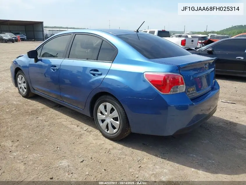 2015 Subaru Impreza 2.0I VIN: JF1GJAA68FH025314 Lot: 42227611