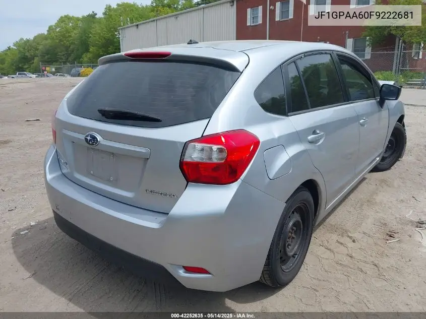 2015 Subaru Impreza 2.0I VIN: JF1GPAA60F9222681 Lot: 42252635
