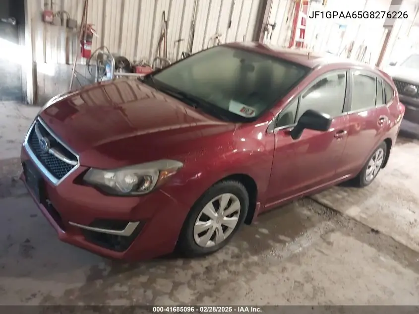2016 Subaru Impreza 2.0I VIN: JF1GPAA65G8276226 Lot: 41685096