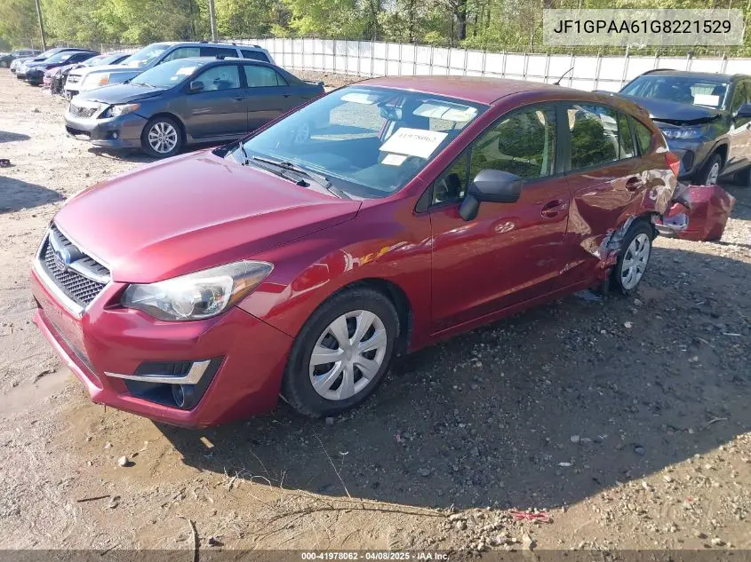 2016 Subaru Impreza 2.0I VIN: JF1GPAA61G8221529 Lot: 41978062