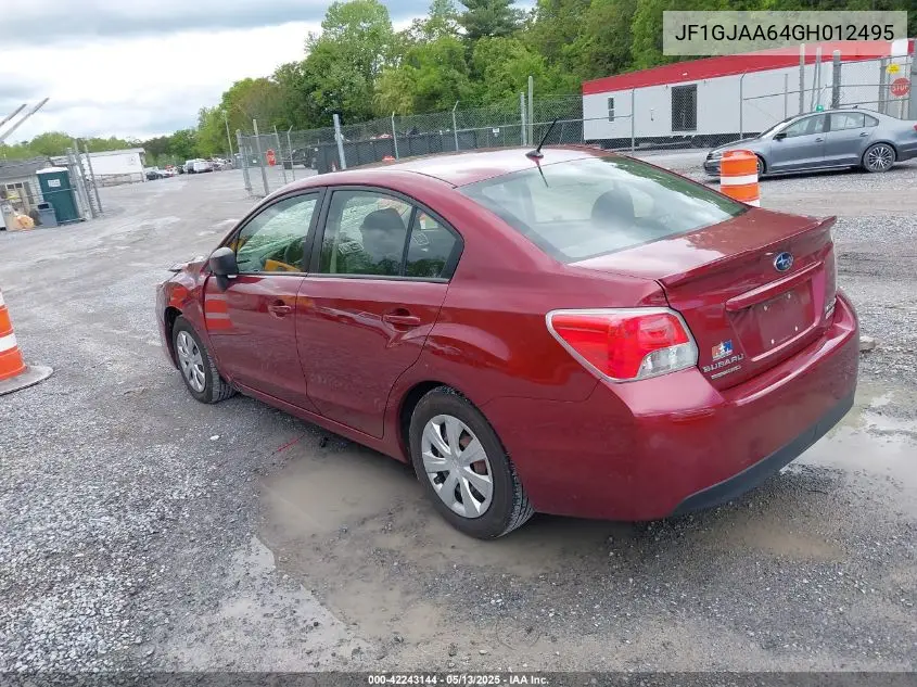 2016 Subaru Impreza 2.0I VIN: JF1GJAA64GH012495 Lot: 42243144