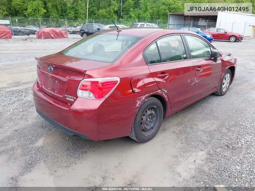 2016 Subaru Impreza 2.0I VIN: JF1GJAA64GH012495 Lot: 42243144