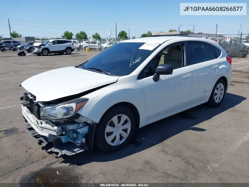 2016 Subaru Impreza 2.0I VIN: JF1GPAA66G8266577 Lot: 42618724