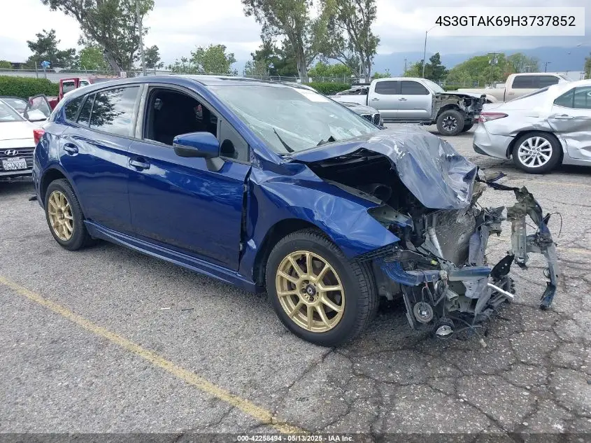 2017 Subaru Impreza 2.0I Sport VIN: 4S3GTAK69H3737852 Lot: 42258494