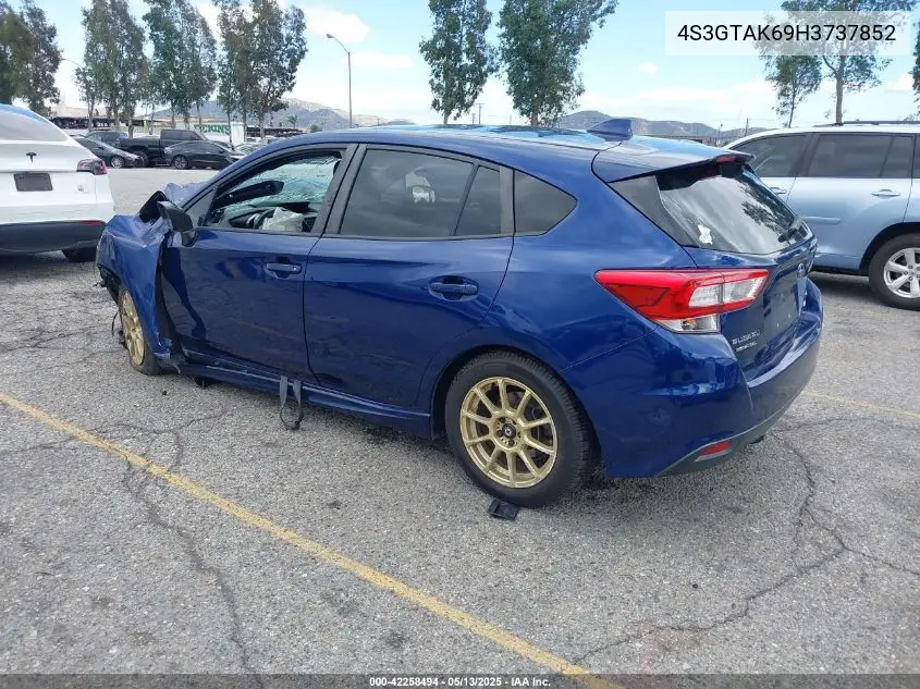 2017 Subaru Impreza 2.0I Sport VIN: 4S3GTAK69H3737852 Lot: 42258494
