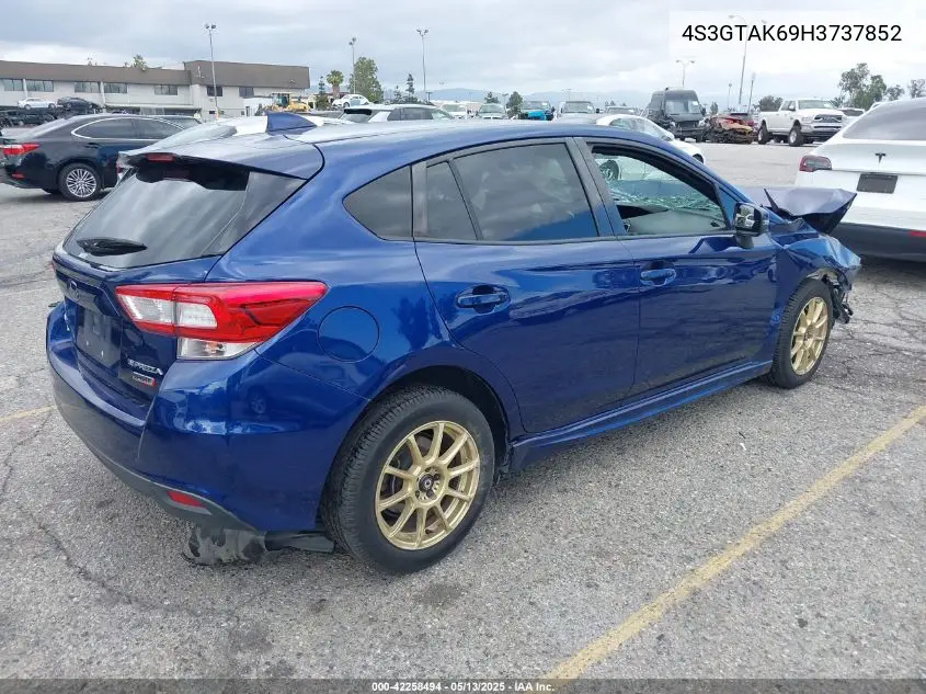 2017 Subaru Impreza 2.0I Sport VIN: 4S3GTAK69H3737852 Lot: 42258494