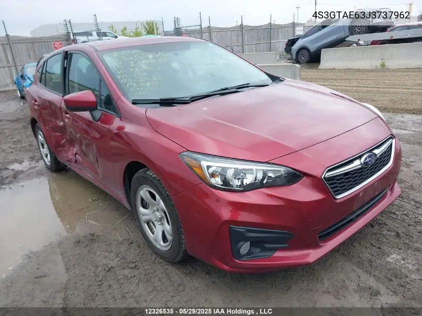 2018 Subaru Impreza Premium Plus VIN: 4S3GTAE63J3737962 Lot: 12326535
