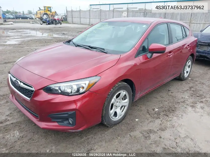 2018 Subaru Impreza Premium Plus VIN: 4S3GTAE63J3737962 Lot: 12326535