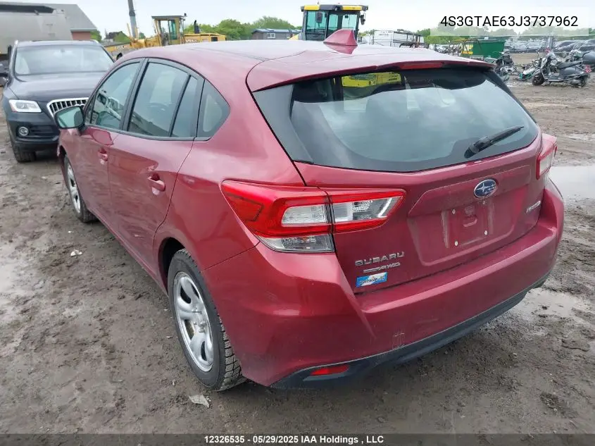 2018 Subaru Impreza Premium Plus VIN: 4S3GTAE63J3737962 Lot: 12326535