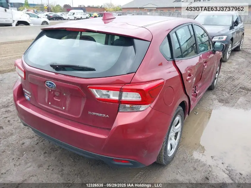2018 Subaru Impreza Premium Plus VIN: 4S3GTAE63J3737962 Lot: 12326535