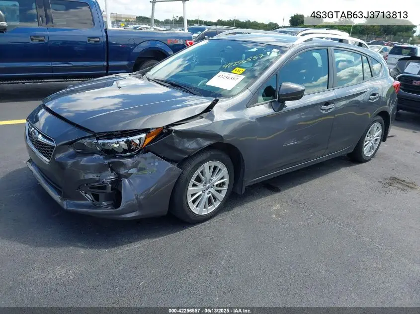 2018 Subaru Impreza 2.0I Premium VIN: 4S3GTAB63J3713813 Lot: 42256557