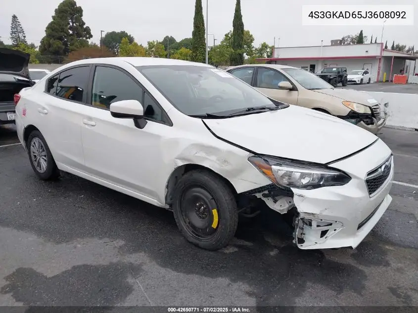 2018 Subaru Impreza Premium Plus VIN: 4S3GKAD65J3608092 Lot: 42650771