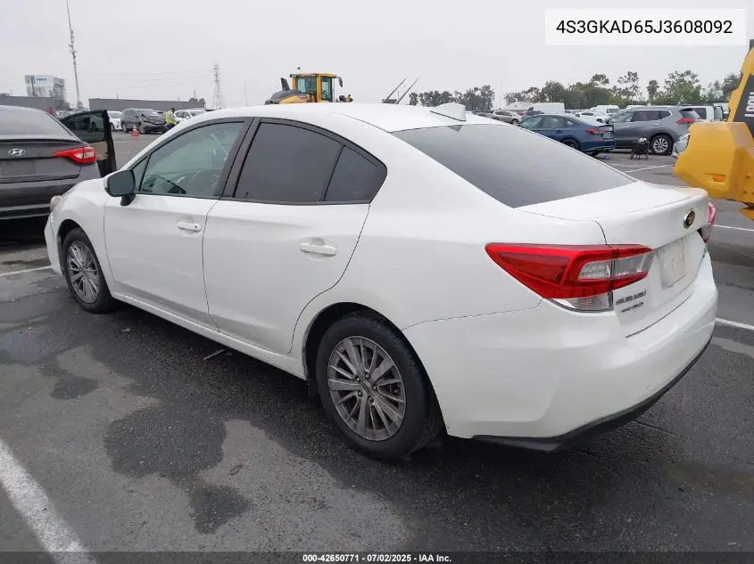 2018 Subaru Impreza Premium Plus VIN: 4S3GKAD65J3608092 Lot: 42650771