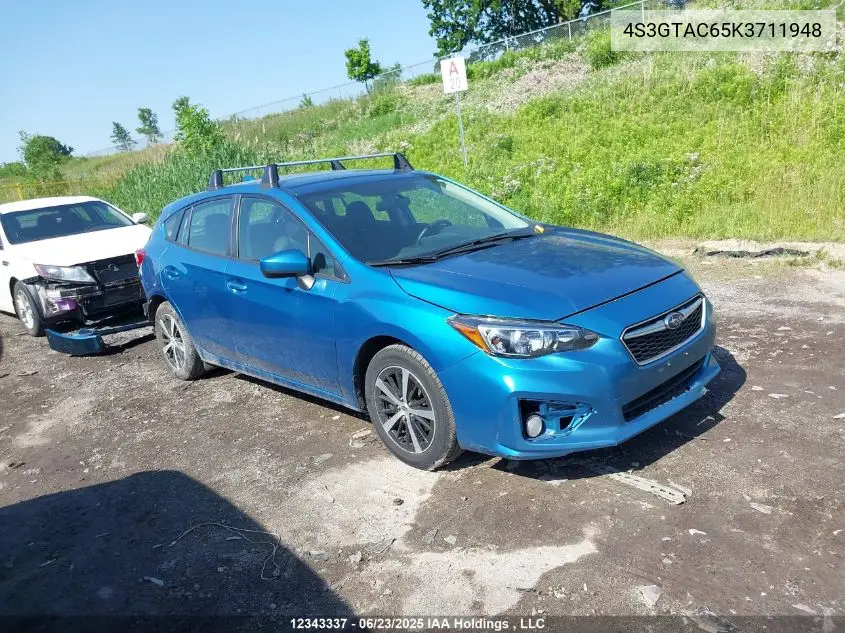 2019 Subaru Impreza Sport/Touring VIN: 4S3GTAC65K3711948 Lot: 12343337