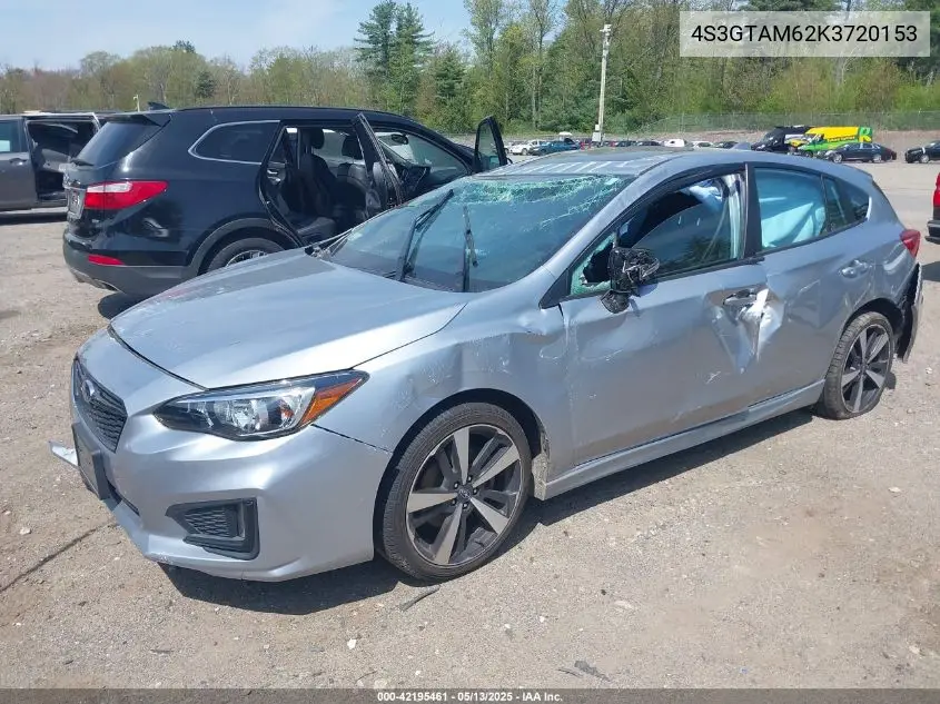 2019 Subaru Impreza 2.0I Sport VIN: 4S3GTAM62K3720153 Lot: 42195461