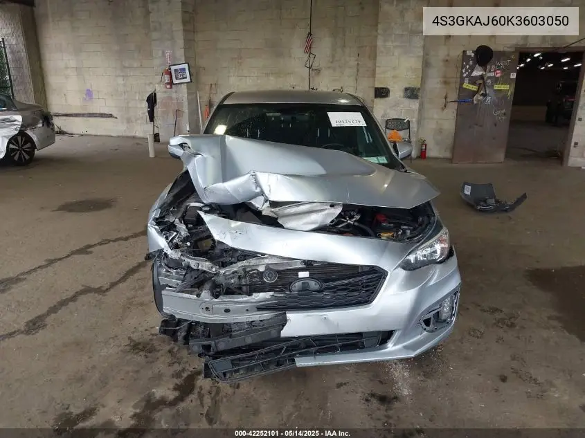 2019 Subaru Impreza 2.0I Sport VIN: 4S3GKAJ60K3603050 Lot: 42252101