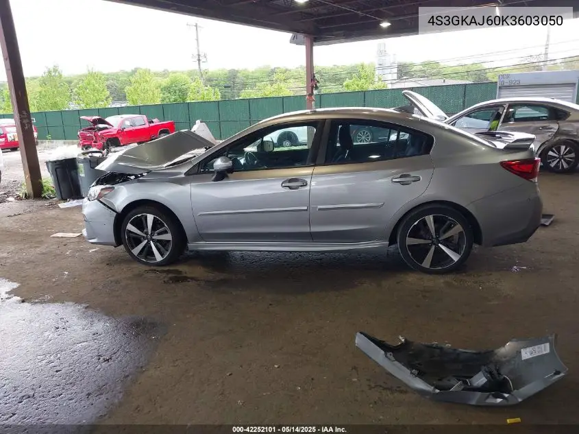 2019 Subaru Impreza 2.0I Sport VIN: 4S3GKAJ60K3603050 Lot: 42252101