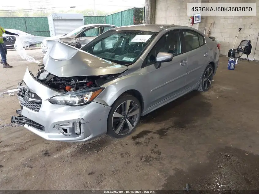2019 Subaru Impreza 2.0I Sport VIN: 4S3GKAJ60K3603050 Lot: 42252101