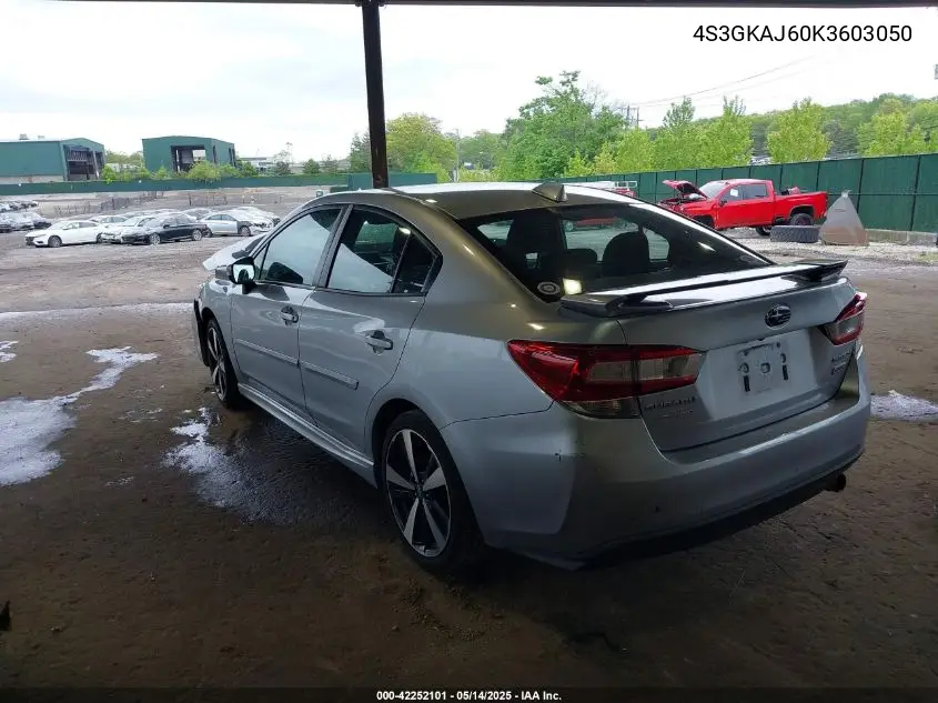 2019 Subaru Impreza 2.0I Sport VIN: 4S3GKAJ60K3603050 Lot: 42252101