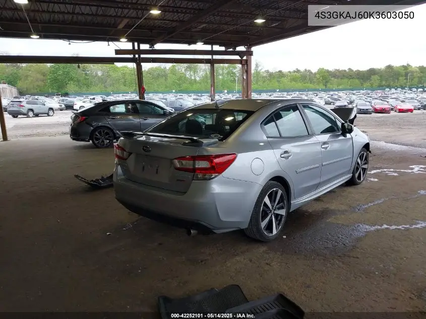 2019 Subaru Impreza 2.0I Sport VIN: 4S3GKAJ60K3603050 Lot: 42252101