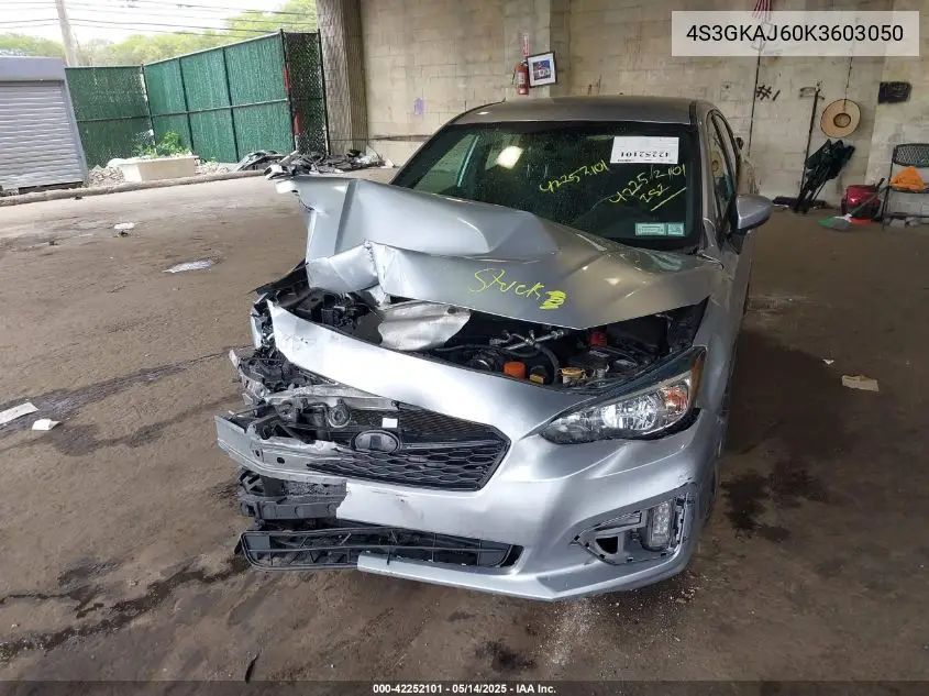 2019 Subaru Impreza 2.0I Sport VIN: 4S3GKAJ60K3603050 Lot: 42252101