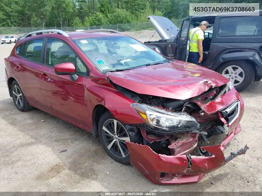 2019 Subaru Impreza 2.0I Premium VIN: 4S3GTAD69K3708663 Lot: 42573837