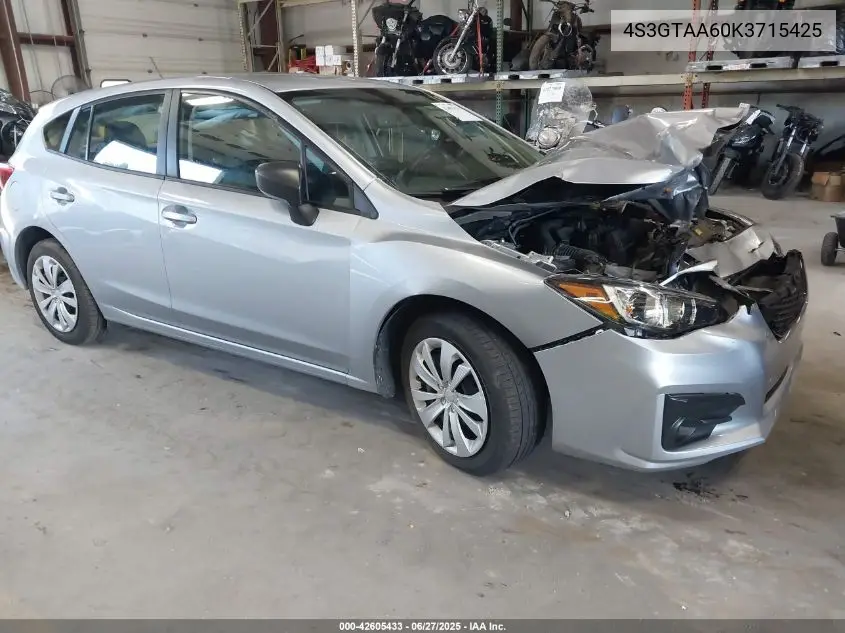 2019 Subaru Impreza 2.0I VIN: 4S3GTAA60K3715425 Lot: 42605433