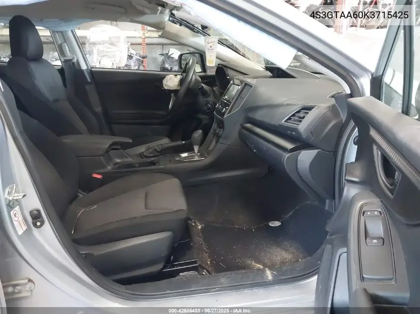 2019 Subaru Impreza 2.0I VIN: 4S3GTAA60K3715425 Lot: 42605433