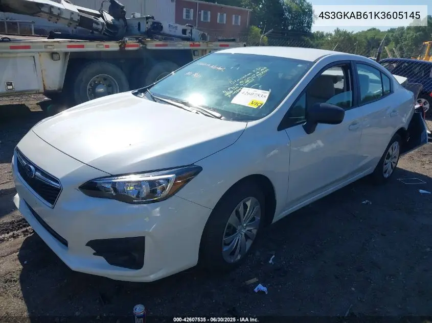 2019 Subaru Impreza 2.0I VIN: 4S3GKAB61K3605145 Lot: 42607535