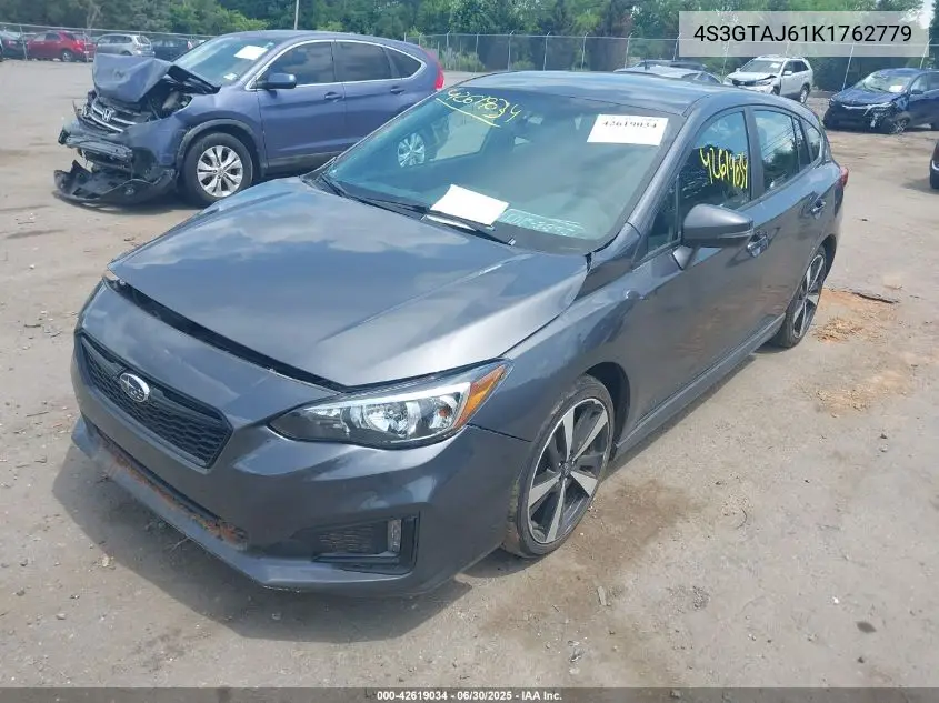 2019 Subaru Impreza 2.0I Sport VIN: 4S3GTAJ61K1762779 Lot: 42619034