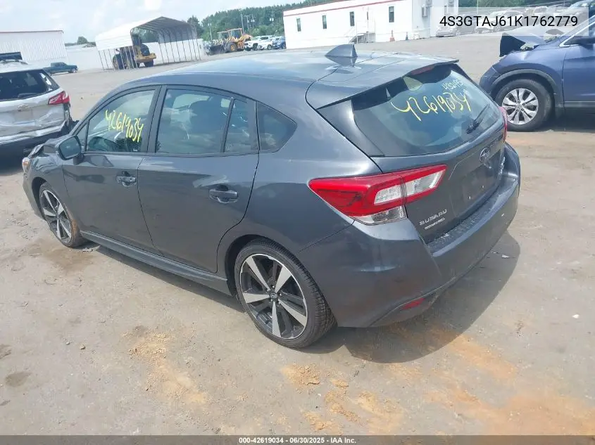 2019 Subaru Impreza 2.0I Sport VIN: 4S3GTAJ61K1762779 Lot: 42619034