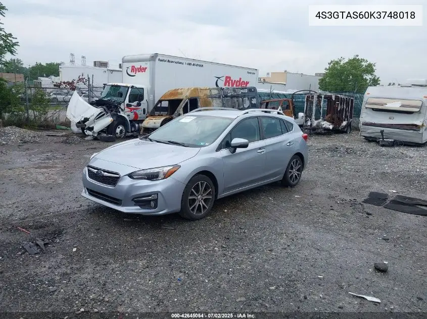 2019 Subaru Impreza 2.0I Limited VIN: 4S3GTAS60K3748018 Lot: 42645054