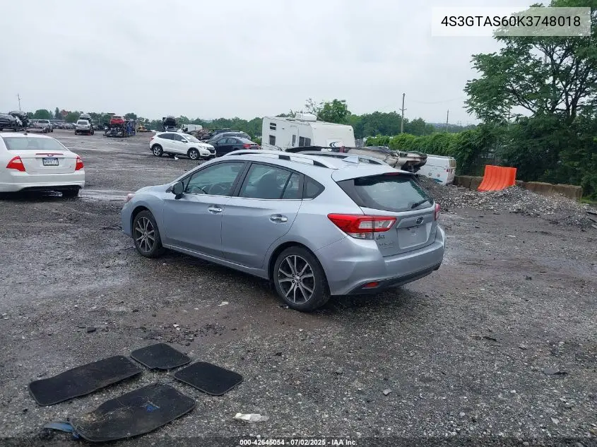 2019 Subaru Impreza 2.0I Limited VIN: 4S3GTAS60K3748018 Lot: 42645054