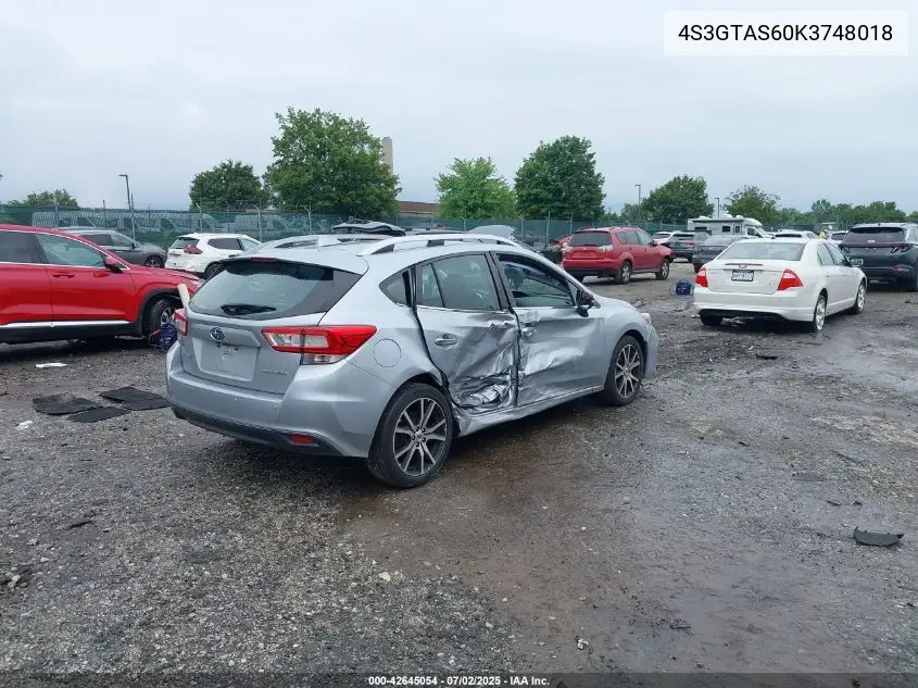 2019 Subaru Impreza 2.0I Limited VIN: 4S3GTAS60K3748018 Lot: 42645054