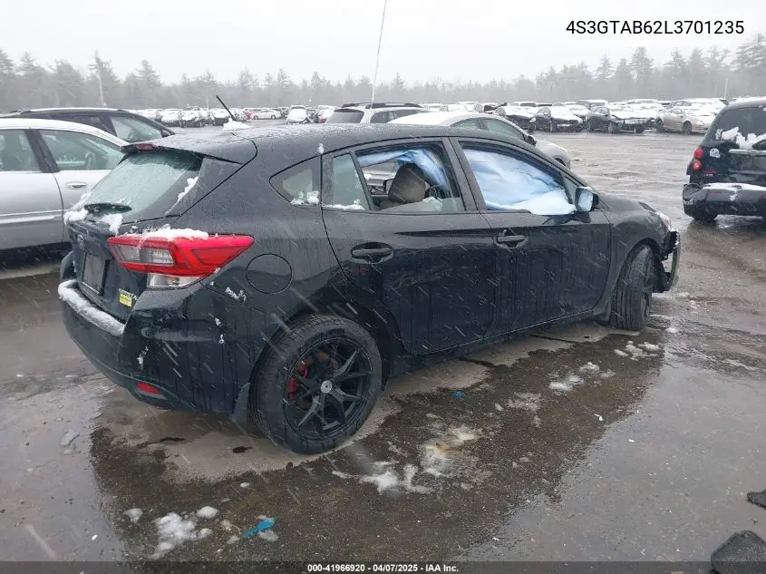 2020 Subaru Impreza 5-Door VIN: 4S3GTAB62L3701235 Lot: 41966920