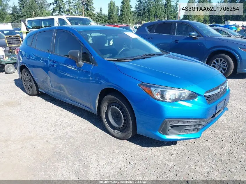 2020 Subaru Impreza 5-Door VIN: 4S3GTAA62L1706254 Lot: 42575559