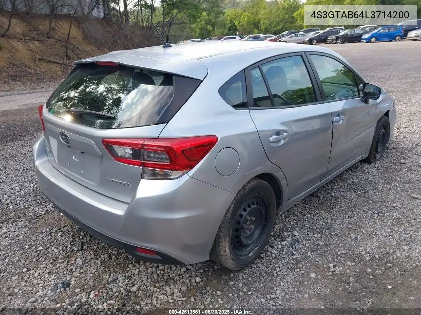 2020 Subaru Impreza 5-Door VIN: 4S3GTAB64L3714200 Lot: 42613561