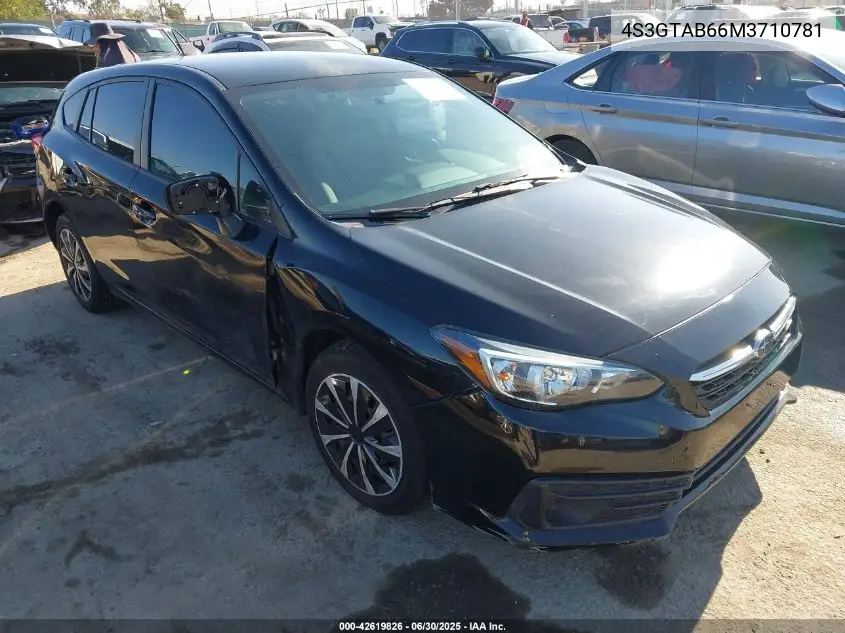 2021 Subaru Impreza 5-Door VIN: 4S3GTAB66M3710781 Lot: 42619826