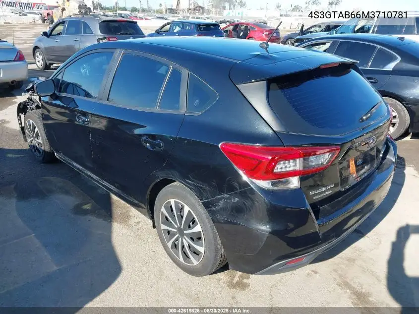 2021 Subaru Impreza 5-Door VIN: 4S3GTAB66M3710781 Lot: 42619826