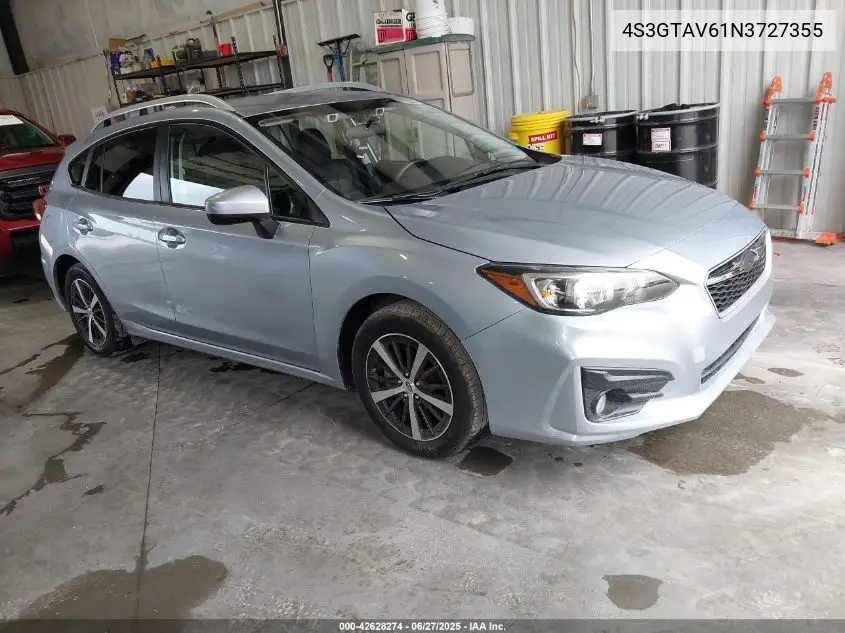 2022 Subaru Impreza Premium 5-Door VIN: 4S3GTAV61N3727355 Lot: 42628274