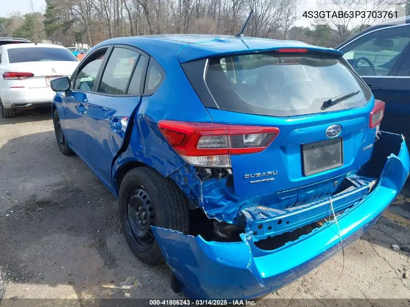 2023 Subaru Impreza Base 5-Door VIN: 4S3GTAB63P3703761 Lot: 41806243