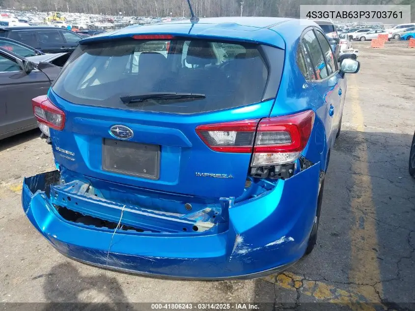 2023 Subaru Impreza Base 5-Door VIN: 4S3GTAB63P3703761 Lot: 41806243