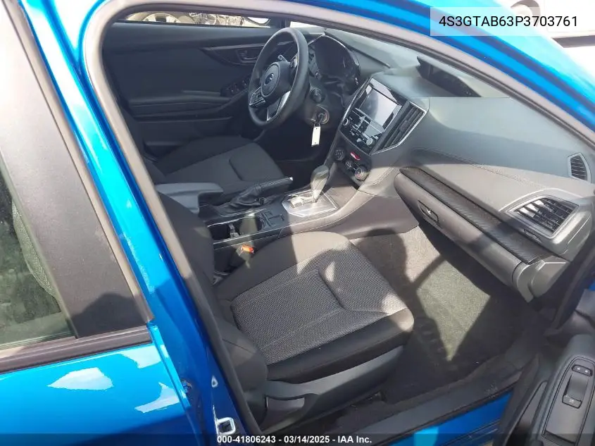 2023 Subaru Impreza Base 5-Door VIN: 4S3GTAB63P3703761 Lot: 41806243